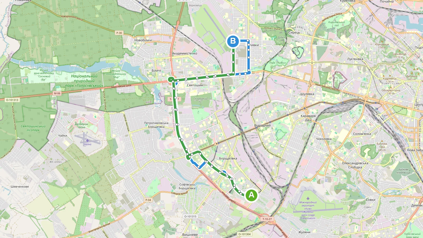 Схема маршруту: Автобус 23 Київ