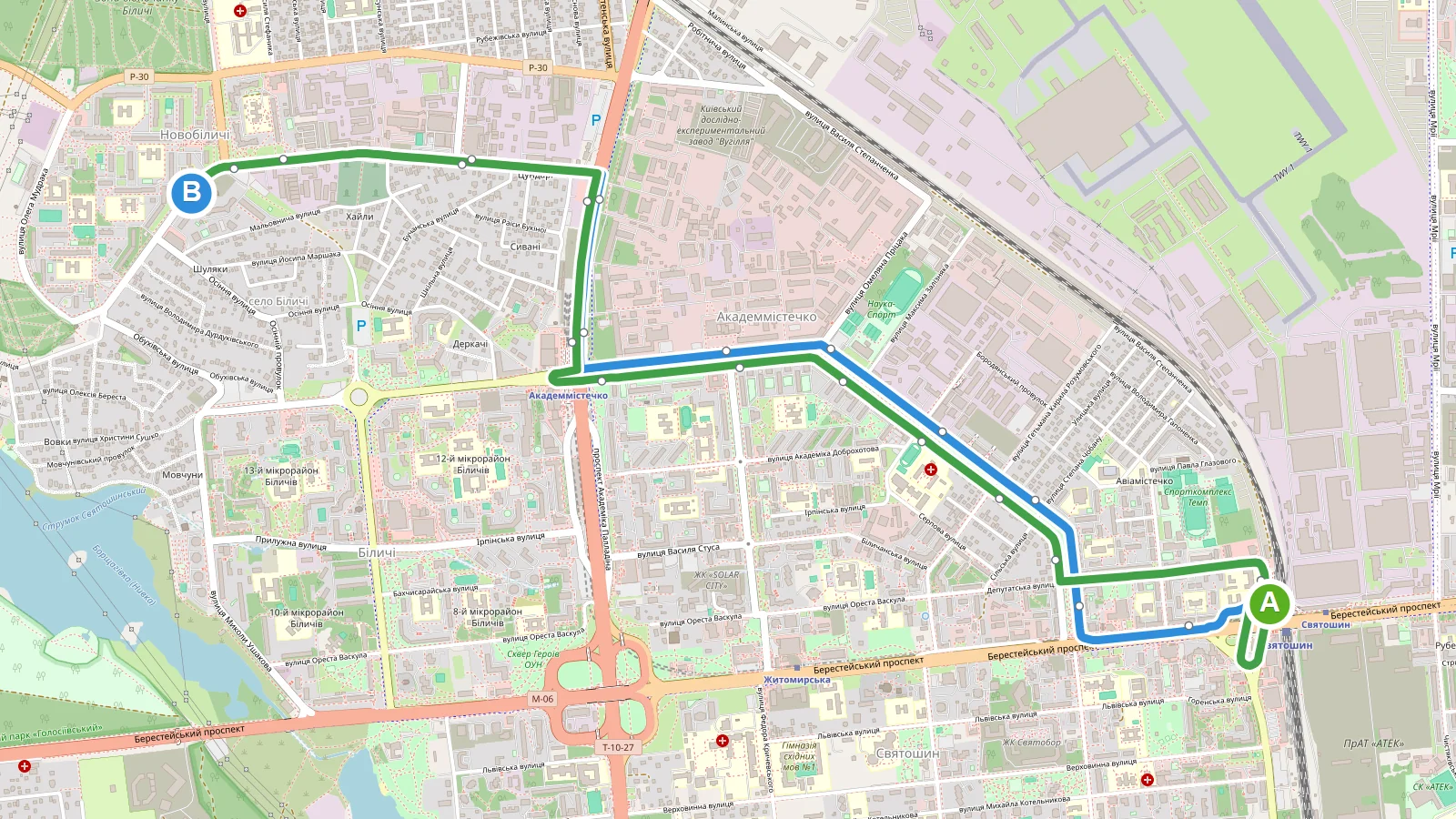 Схема маршруту: Маршрутка 202 Київ