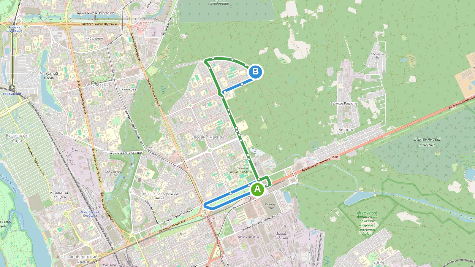 Схема маршруту: Маршрутка 240 Київ