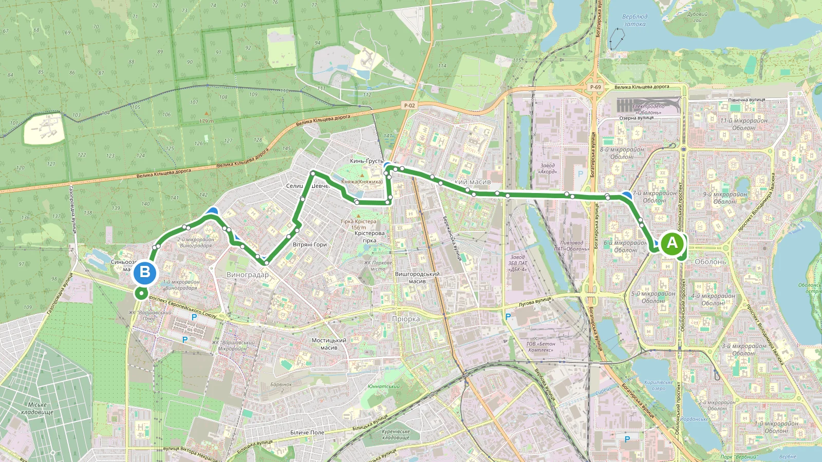 Схема маршруту: Маршрутка 472 Київ