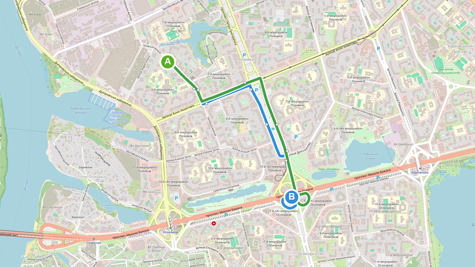 Схема маршруту: Маршрутка 577 Київ